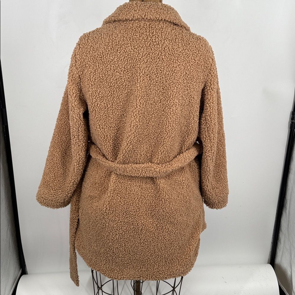 Blank NYC Coat Wm Medium Teddy Shearling Trench Belt Shacket - Picture 6 of 10